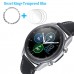 KARTICE Compatible with Galaxy Watch 3 45mm ベゼルリング+ガラスフィルム 保護ベゼルカバー アンチリング 傷防止 高級感 耐指紋 液晶保護フィルム 9H硬度（シルバー）
